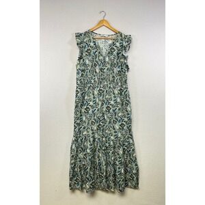 SONOMA Goods for Life Floral Maxi Dress Ruffle Sleeve Smocked Waist‎ 1X